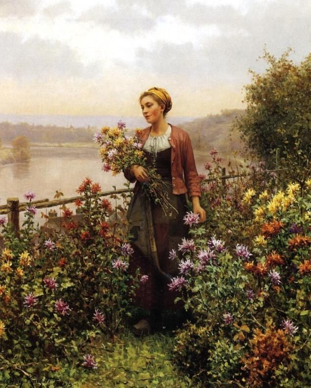 Daniel Ridgway Knight Woman in a Garden